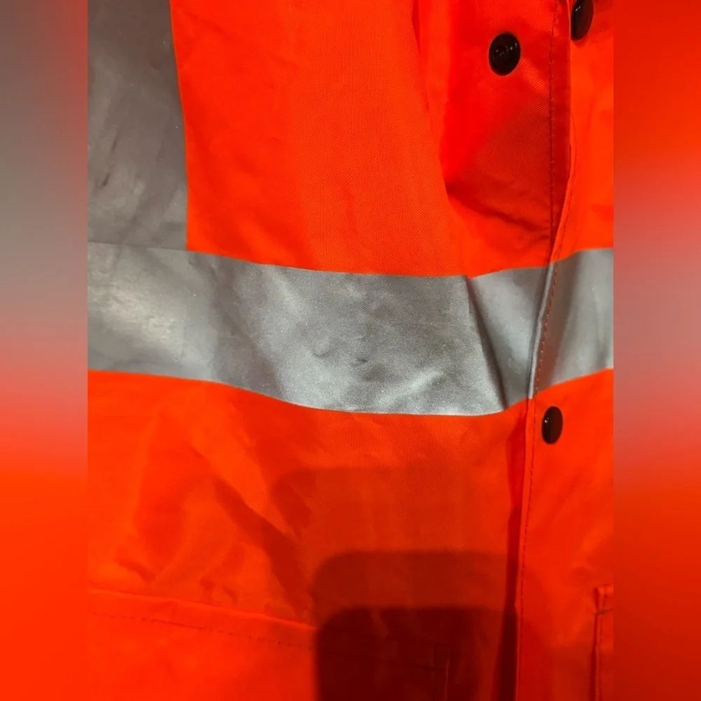 High-Visibility 3M Orange Jacket with Reflective Stripes Class 3 Size Medium - Picture 3 of 6
